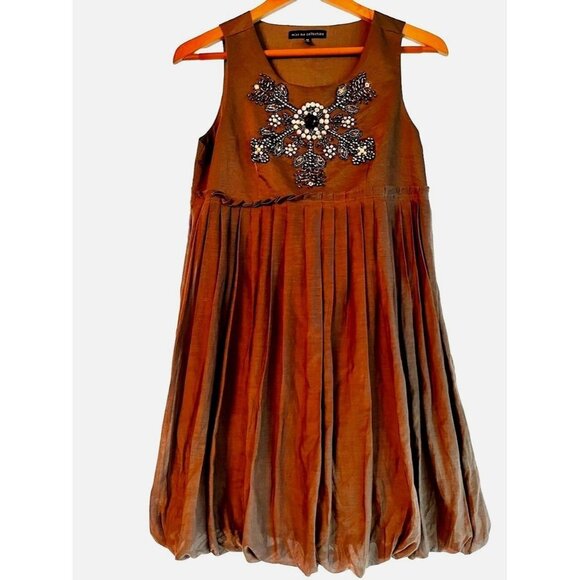 Miss Me Silk Blend Babydoll Bubble Mini Dress M - Picture 10 of 12